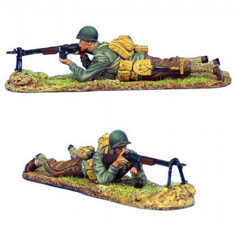 U.S. 4th ID Private Laying Firing BAR, Normandy 1944--single figure--ONE IN STOCK. U.S. 4th ID Private Laying Firing BAR, Normandy 1944--single figure--ONE IN STOCK. #33194