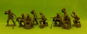 Image of American Infantry Machine Gun Section (Netted Helmets)--nine plastic figures