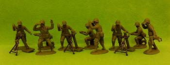 Image of American Infantry Mortar Section (Netted Helmets)--nine plastic figures