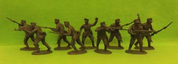 German Infantry Rifles--Assault Section (Field Caps)--9 plastic figures #33408