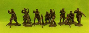 German Infantry Mortar Section (Field Caps)--9 plastic figures #33411