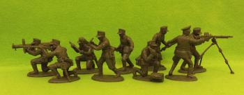 German Infantry Company HQ Section (Field Caps)--9 plastic figures #33412