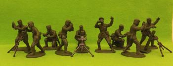 German Infantry Mortar Section (Side Caps)--9 plastic figures #33416