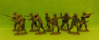 Image of American Infantry Rifles--Assault Section (Plain Helmets)--nine plastic figures