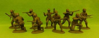 Image of American Infantry Rifles--Defense Section (Plain Helmets)--nine plastic figures