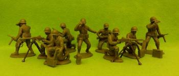 Image of American Infantry Machine Gun Section (Plain Helmets)--nine plastic figures
