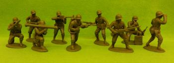 Image of American Infantry Company H.Q. Section (Plain Helmets)--nine plastic figures