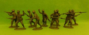 Image of Free French Infantry Rifles--Assault Section (Adrian Helmets)--nine plastic figures