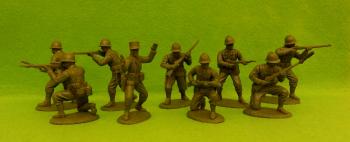 Image of Free French Infantry Rifles--Defense Section (Adrian Helmets)--nine plastic figures