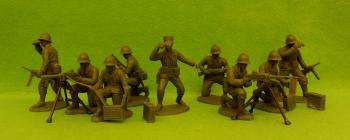 Image of Free French Infantry Machine Gun Section (Adrian Helmets)--nine plastic figures