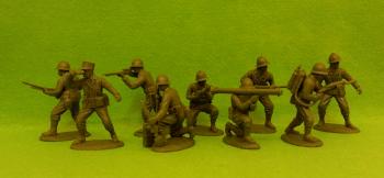 Image of Free French Infantry Company H.Q. Section (Adrian Helmets)--nine plastic figures