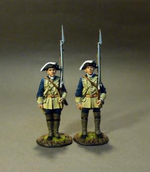 Image of Two Line Infantry At Attention 2, The South Carolina Provincial Regiment (The Buffs), The Raid on St. Francis, 1759--two figures--RETIRED--LAST TWO!!