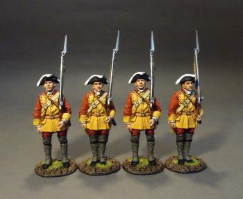 Image of Four Line Infantry At Attention Set #2, The Connecticut Provincial Regiment, The Raid On St. Francis, 1759--four figures--RETIRED--LAST ONE!!