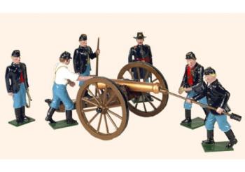 Image of Union Artillery--An Officer, five Gunners, and a 12 Pounder Gun