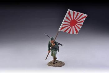 Japanese Running Flag Bearer (green uniform and Rising Sun flag)—single figure--RETIRED--LAST ONE!! #33772