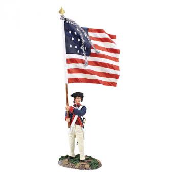 Continental Line Ensign with Color, 1782-1790--single figure Continental Line Ensign with Color, 1782-1790--single figure #33943