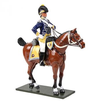 Image of British 10th Light Dragoons Officer Mounted, 1795--single mounted figure