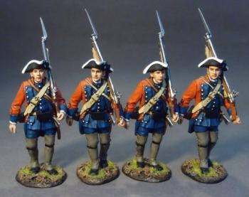Image of Four Line Infantry Marching Set #1, 60th (Royal American), Regiment of Foot, The Raid on St. Francis, 1759--four figures