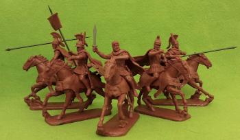 Philip’s Companion Cavalry--1 Officer + 4 Companion Cavalrymen with lance (with optional head for King Philip)--five mounted figures #34213