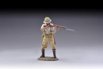 Image of British Standing rifleman wearing cut off trousers and small backpack (white shirt)--single figure--RETIRED--LAST TWO!!