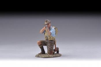 Image of Australian Infanteer Kneeling Rifleman with goggles and small backpack (blue/grey shirt)--single figure--RETIRED--LAST ONE!!