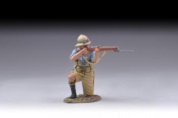 British Infanteer Kneeling Rifleman with goggles and small backpack (blue/gray shirt)--single figure--RETIRED--LAST ONE!! #34260