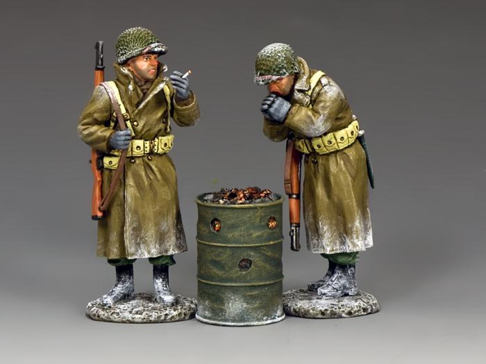 Keepin' Warm--two G.I.'s and oil drum--RETIRED--- ONE AVAILABLE!  #1 Keepin' Warm--two G.I.'s and oil drum--RETIRED--- ONE AVAILABLE!  #1