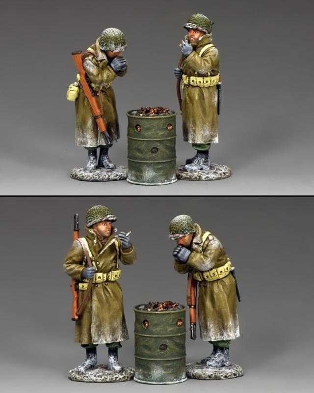 Keepin' Warm--two G.I.'s and oil drum--RETIRED--- ONE AVAILABLE!  #2 Keepin' Warm--two G.I.'s and oil drum--RETIRED--- ONE AVAILABLE!  #2