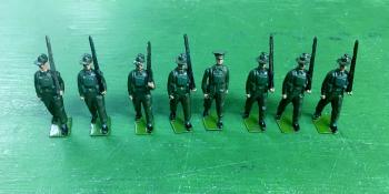 Australian Infantry, 1948 Pattern Blue Ceremonial Dreww, at Slope Arms, with Officer--RETIRED #35240