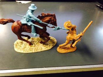 Image of De Guello Part 2 (Mexican Presidio Lancer Chasing Tennessean) Primed Painted