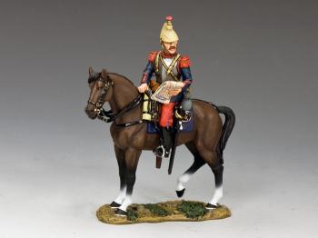 French Cuirassier studying map--single mounted figure--RETIRED. French Cuirassier studying map--single mounted figure--RETIRED. #35488