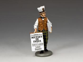 “MUTINY IN INDIA!” Newspaper Seller, World of Dickens--single figure #35787