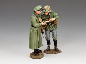 Comparing Notes--Wehrmacht Officer with map and NCO figures (one each)--RETIRED--LAST ONE!! #35879