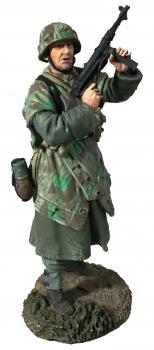 German Volksgrenadier Standing Looking Around Corner in Zeltbahn--single figure #35969