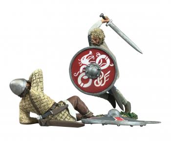 The Contest Decided, Viking and Saxon Hand-to-Hand Set No.1--two figures and shield #35989