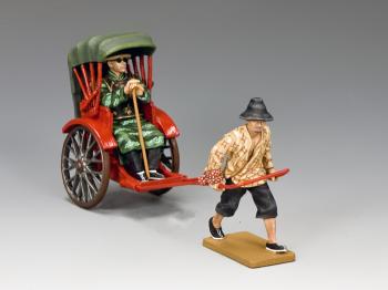 The Running Rickshaw--two figures and rickshaw #36031