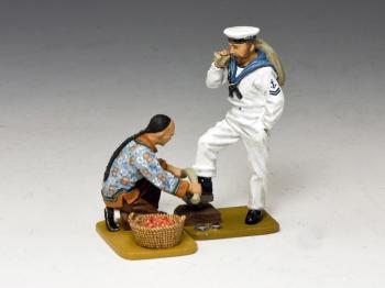 The Shoe Shine Stand--two figures and stand #36032