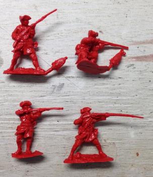 British Infantry at Culloden 1746-4 Figures in BLUE! (for French or Americans)--RETIRED. British Infantry at Culloden 1746-4 Figures in BLUE! (for French or Americans)--RETIRED. #36144