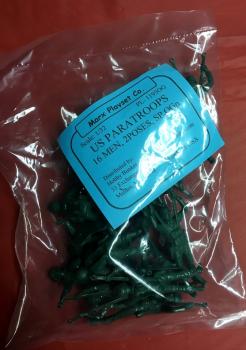 Marx US Paratroops--16 figures in 2 Poses, Green #36203