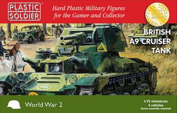 Image of 1/72 British A9 Cruiser Tank--Makes 3 Tanks (Red Box)--TWO IN STOCK.