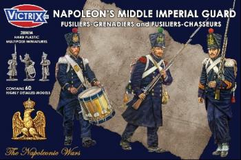 Image of Napoleon’s Middle Imperial Guard--60 unpainted plastic 28mm figures--THREE IN STOCK.