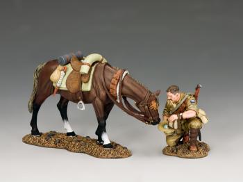 A Drink of Water--dismounted Australian Light Horseman and horse -- End-of-the-Run Remainders! A Drink of Water--dismounted Australian Light Horseman and horse -- End-of-the-Run Remainders!