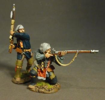 Image of Two Militia, Trois Rivieres Brigade, The Raid on St. Francis French and Indian War--two figures--RETIRED--LAST ONE!!