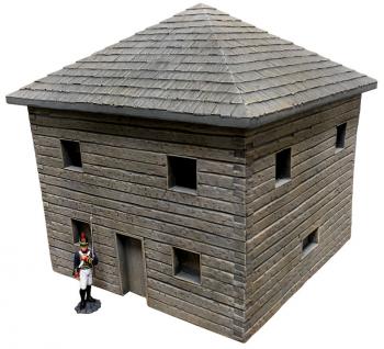 Image of Wooden Frontier Blockhouse--10 in. W x 10 in. D x 11 in. H--two piece set