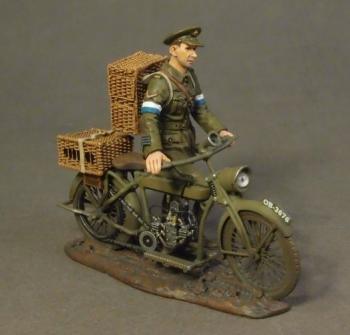 Dispatch Rider on Motorbike with Pigeon, Royal Engineers Signal Service (RESS)--single figure on motorcycle--RETIRED--LAST ONE!! Dispatch Rider on Motorbike with Pigeon, Royal Engineers Signal Service (RESS)--single figure on motorcycle--RETIRED--LAST ONE!! #37795