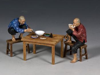 The Mid-Day Meal--two figures, two stools, and one table #37818