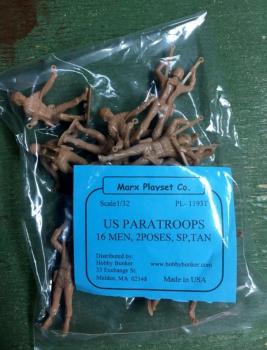 Marx US Paratroops--16 figures in 2 Poses, Tan #37985