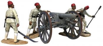 Krupp Gun--cannon with four Egyptian crewmen figures #38111