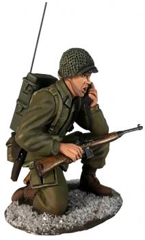 U.S. 101st Airborne in M-43 Jacket Kneeling with SCR300 Radio, Winter, 1944-45--single figure #38122