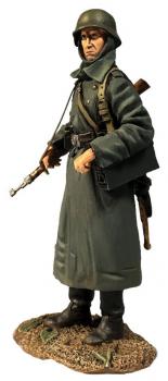 German Volksgrenadier in Greatcoat Standing with Ammo Can--single figure #38125